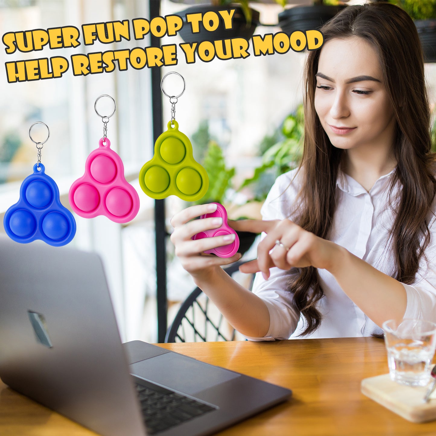 Fidget Pack 3-Pack Mini Push Pop Bubble Fidget Sensory Toy, 3-Bubble Stress An