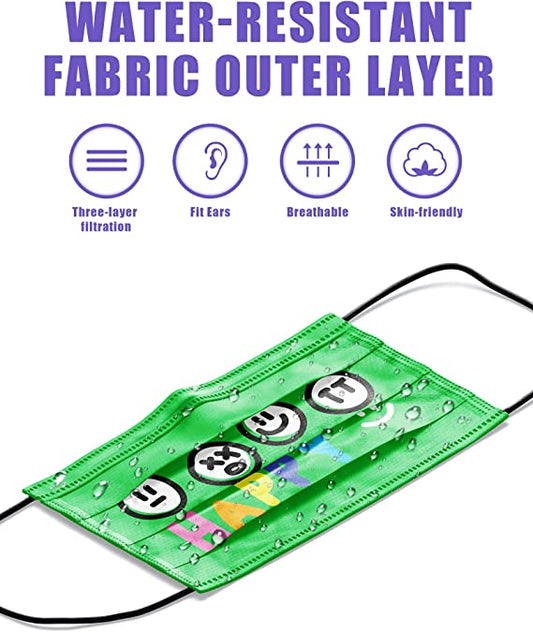 Disposable 50PCS Kids Happy Cute Mood Faces Individually Wrapped Colorful Design