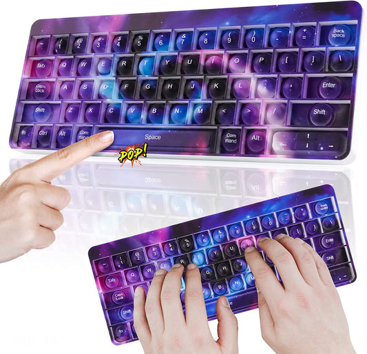 Keyboard Bubble Fidget Sensory Toy Big Size Galaxy Multicolor Pop Fidget Toy