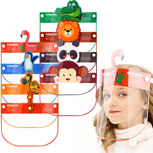 8PCS Kids' Protective Face Shields Fully Wrap-Around Breathable Safety Coverings