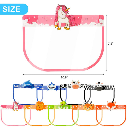 9PCS Kids' Safety Face Shields Fully Wrap-Around Protection Breathable Covering