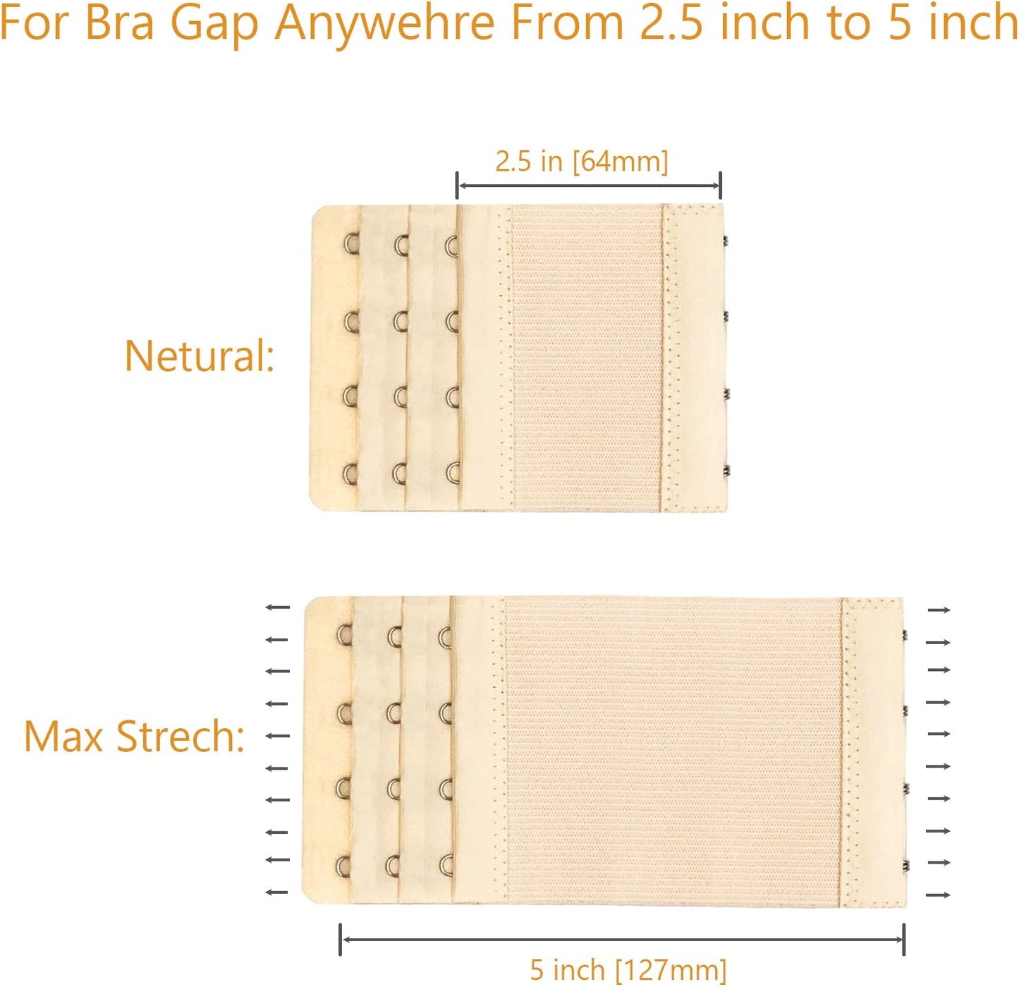 Flexible Bra Extender Strap 12-Pack 2/3/4 Hooks Adjustable Bra Strap