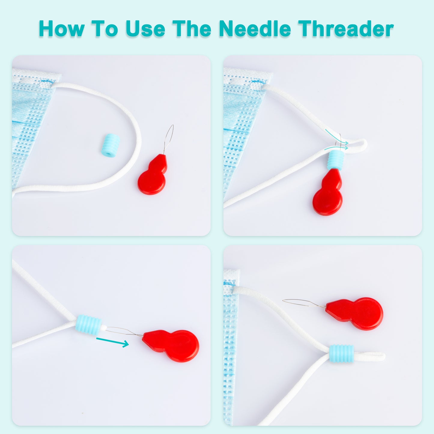 (300PCS Buckles+2PCS Needle Threaders) DIY Protection Value Pack, 10 Colors Reu