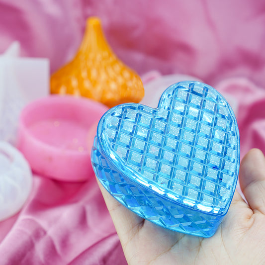 Silicone Epoxy Resin Molds Jewelry Containers + Lids 3 Shapes Trinket Box DIY