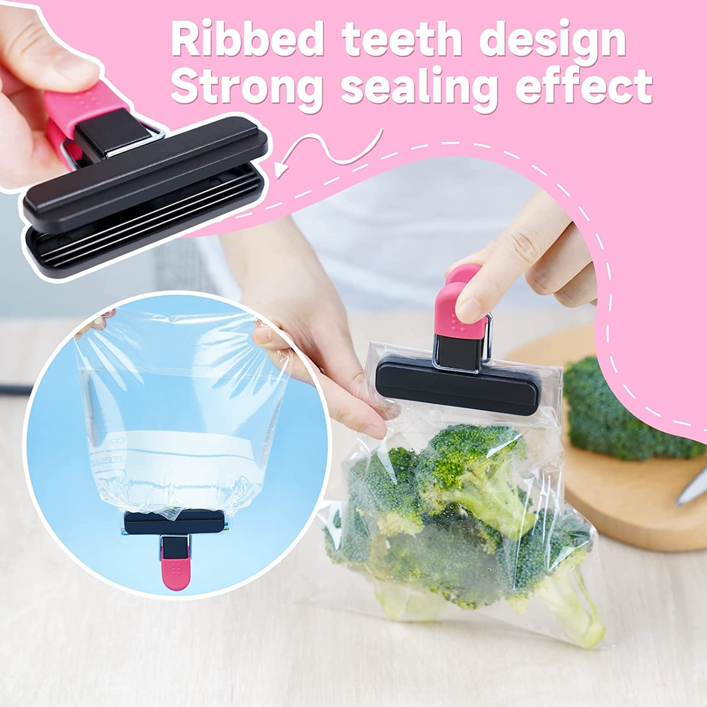 Chip Bag Clips 10PCS Plastic Bag Sealing Clips Assorted Sizes Food Bag Seal Clip
