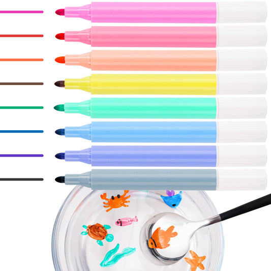 8 Colors Magic Doodle Water Painting Erasable Markers Floating Ink Pen Set, Ma