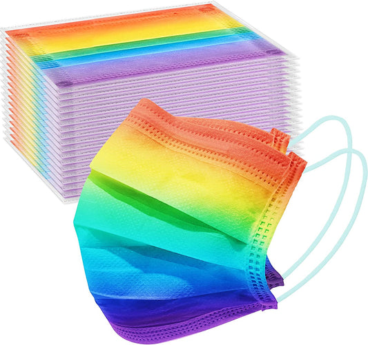 Kids 60PCS Disposable Gradient Rainbow Colors Individually Packaged 3-Layer