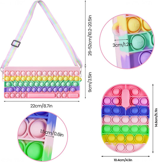 Push Pop Bubble Fidget Sensory Toys Computer Mouse Zipper Bag Candy Rainbow
