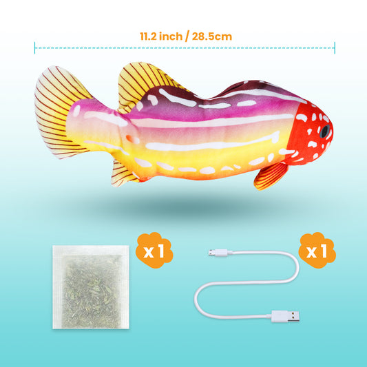 Tropical Fish Realistic Floppy Catnip Plush Cat Toy Sensor Touch Activate