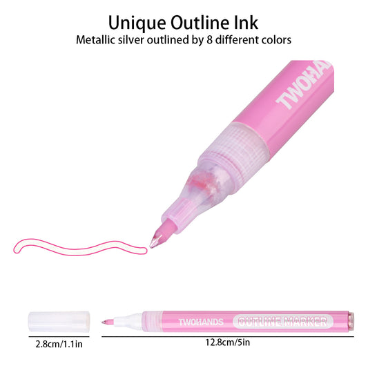 Super-Squiggles Self-outline Metallic Markers, Outline Marker Double Line Pen