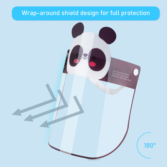 8PCS Kids' Protective Face Shields Fully Wrap-Around Breathable Safety Coverings
