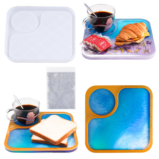 Square Serving Tray Epoxy Resin Silicone Mold Kit, 9.7?”x9.7?” Wine Afternoon