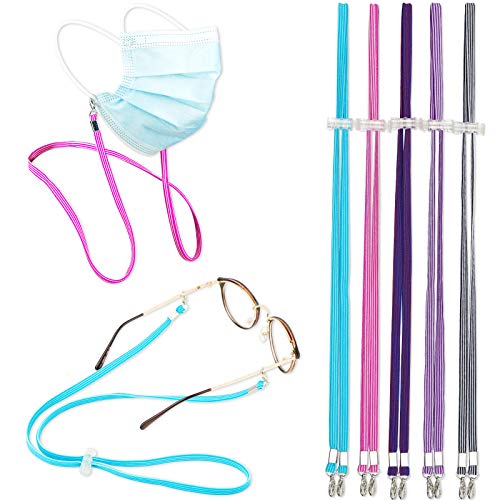 Elastic Lanyard Holder 5-Color Pack Adjustable Length Protective Braided Nylon