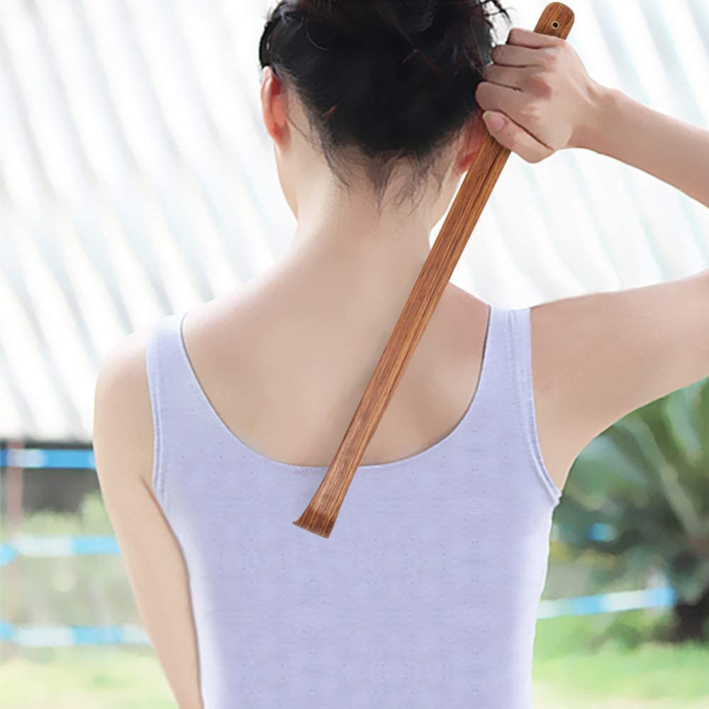100% Natural Wood Back Massager, Therapeutic Bamboo Back Scratchers, Body Relaxa