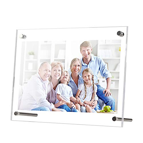 Picture Frame with Kickstand Support 5 x 7 inch, High Transparency Frameless A