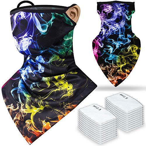 FREE 20PCS Carbon Filters, 2-Pack Protective Neck Gaiter, Seamless Men Women Ea