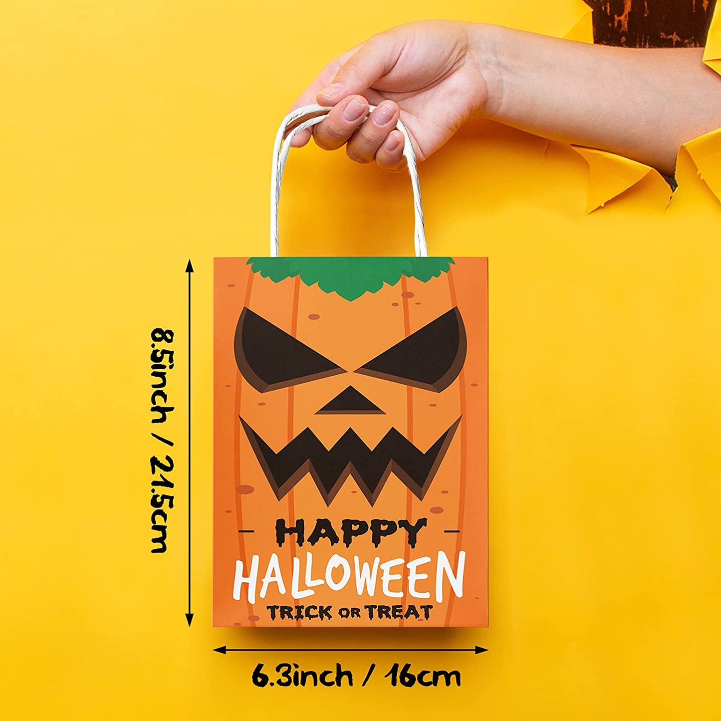 18PCS Halloween Kraft Paper Treat Bags with Handles Trick or Treat Holiday Party