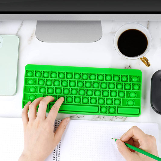 Silicone Keyboard Push Pop Bubble Fidget Sensory Toy Big Size 10.6"x4.3" Fidget