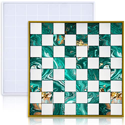 Chess Board Mold Resin Casting 12.4"x12.4" Soft Silicone 3D Art DIY Crafts