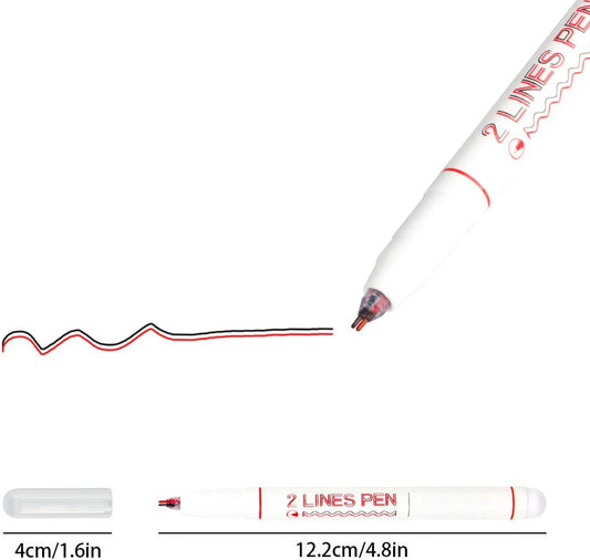 3-D Two Line Drawing Pens, Draw Two Lines Simultaneously with Double Line Mark