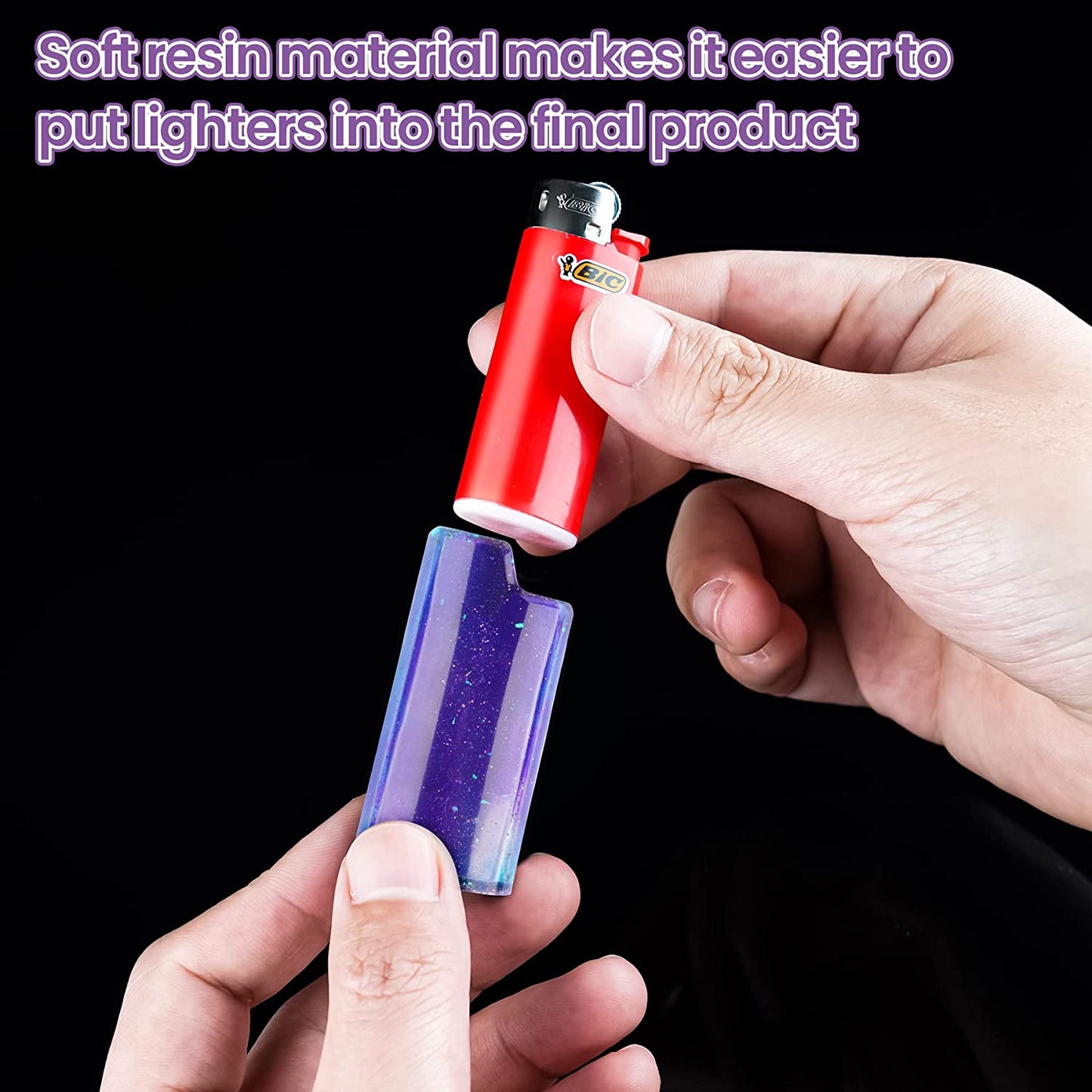 NiArt 2PCS Lighter Case Resin Silicone Mold for BIC Classic/Full/Maxi/Regular/J6