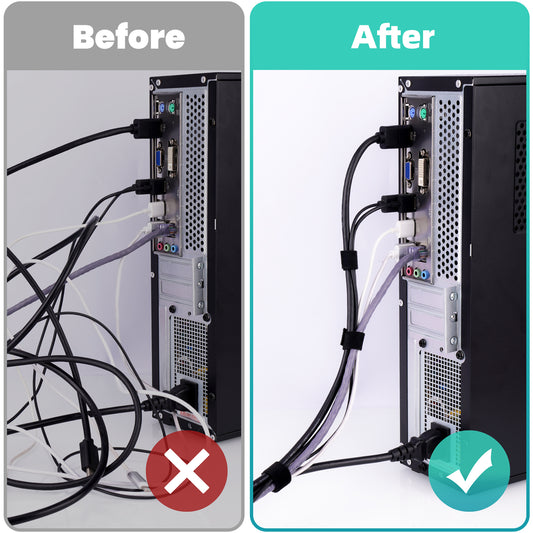 Easy Tear Self-Adhesive Nylon Cable Ties, 2 Rolls 0.59?”x16.4 FT Reusable Wire