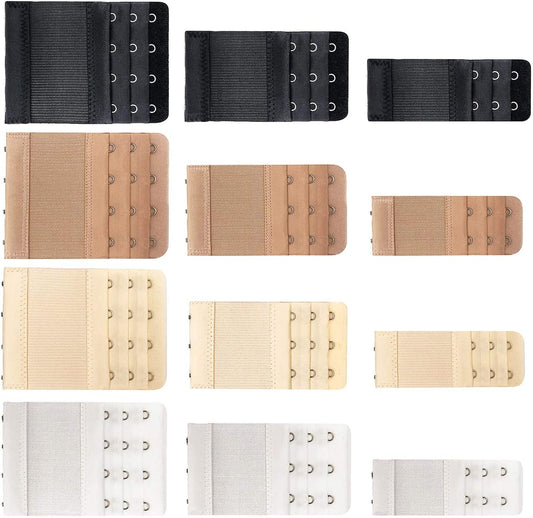 Flexible Bra Extender Strap 12-Pack 2/3/4 Hooks Adjustable Bra Strap