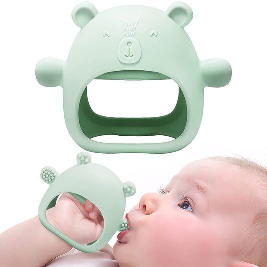 Little Bear Silicone Baby Mitten Teething Chew Toy for Babies 3-6, 6-12 Months