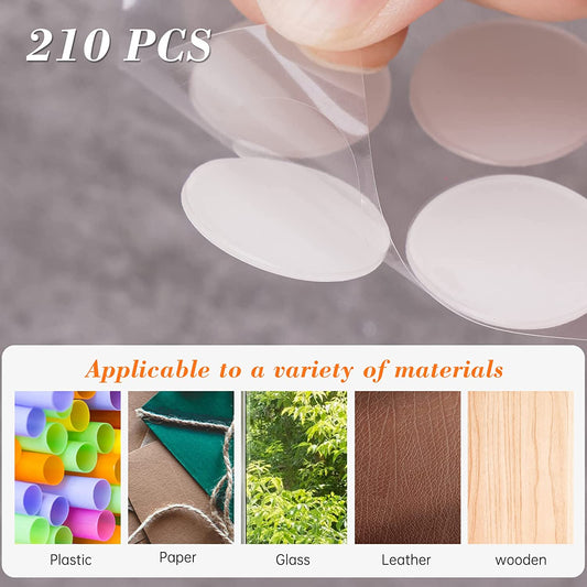 Double-Sided Acrylic Adhesive Dots 210PCS 0.79"/20mm Round Transparent Stickers