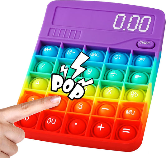 Calculator Multicolor Silicone Bubble Popper Fidget Sensory Toy Soft Pop Novelty