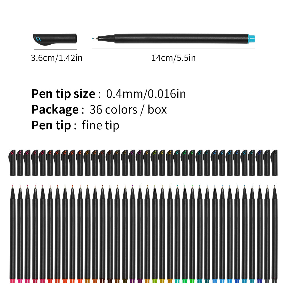 [36 Colors] 0.4 mm Micro-Pen Fineliner Pen Set Ink Pens, Fine Point Liner Pen