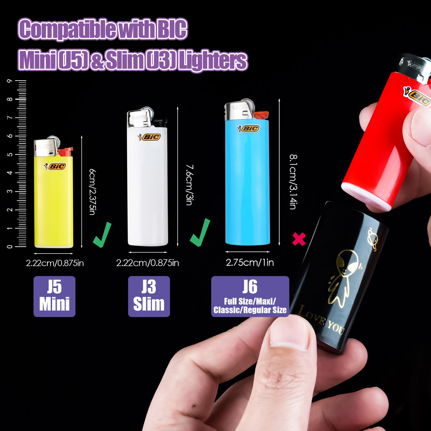 [for BIC Mini Only, NOT for BIC Regular Size] 2PCS Pocket Lighter Case Molds E