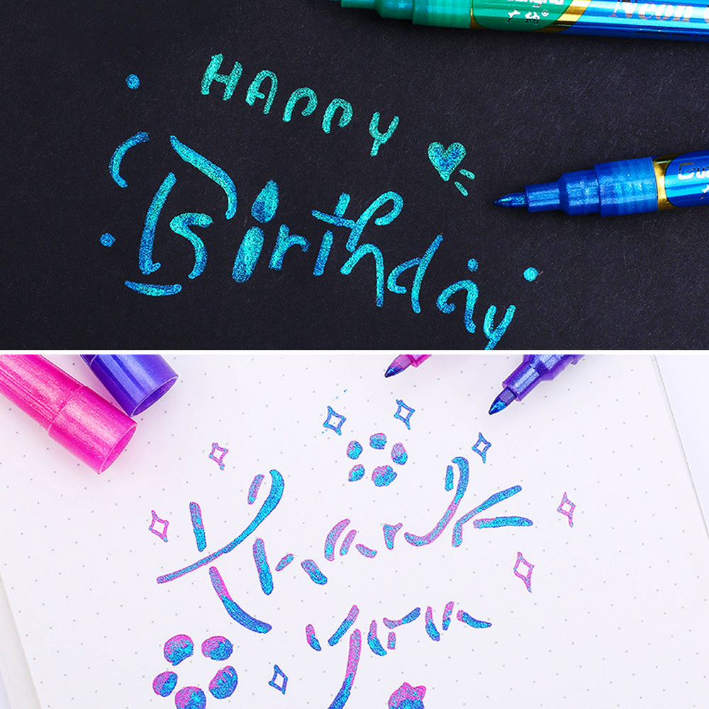 Super Glitter Marker Set, 0.7 mm Tip Glitter Pens Shiny for Coloring, Drawing, D
