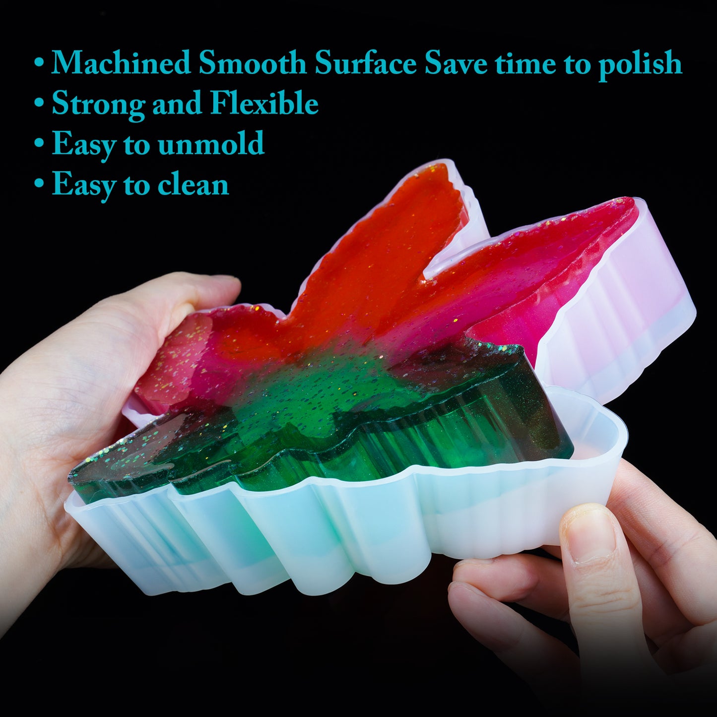 Epoxy Resin Silicone Mold Maple Leaf Ashtray/Coaster Dual-Purpose 10 Color Gli