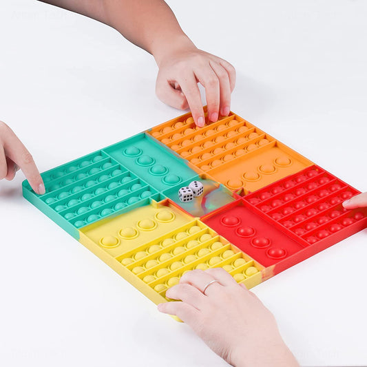 Oversize Silicone Bubble Push Popper Game Board 2PCS Dices 12"x12" Extra Large