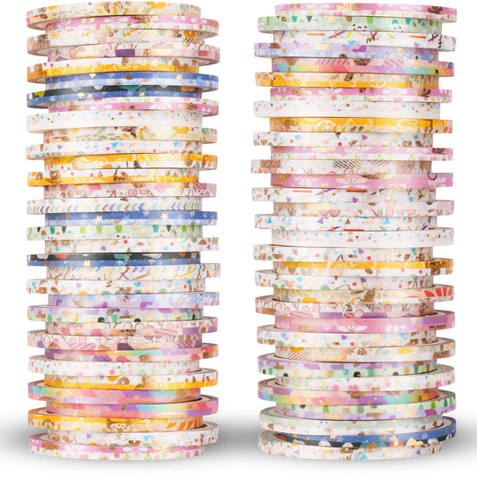 Washi Masking Tape Set 80g Random Patterns Bundle Slim Decorative Adhesive Tap