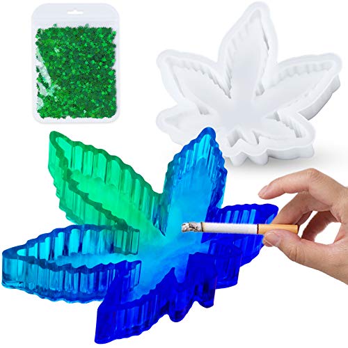 Epoxy Resin Casting Silicone Mold Kit + Green Laser Sequins Small Size Dual-Pu