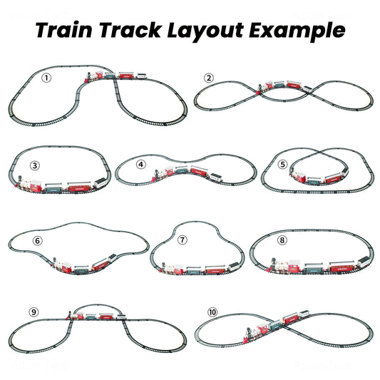 Vintage Electric Steam Smoke Locomotive Engine Toy Train Set for Kids, Battery