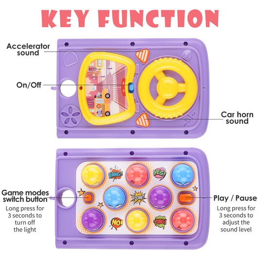 Pull Bus Toy with Lights & Sound, Musical Learning Toys Shape Sorter