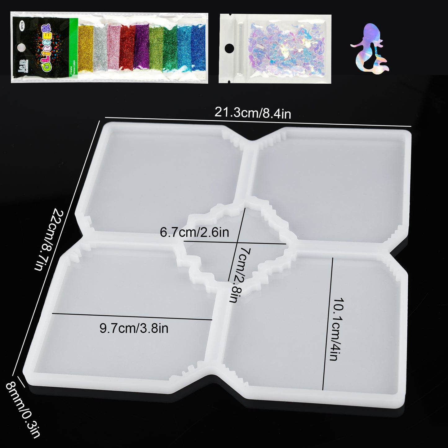 Coaster Resin Mold 5-Part Jigsaw Puzzle Design DIY Epoxy Resin Casting Soft Smoo
