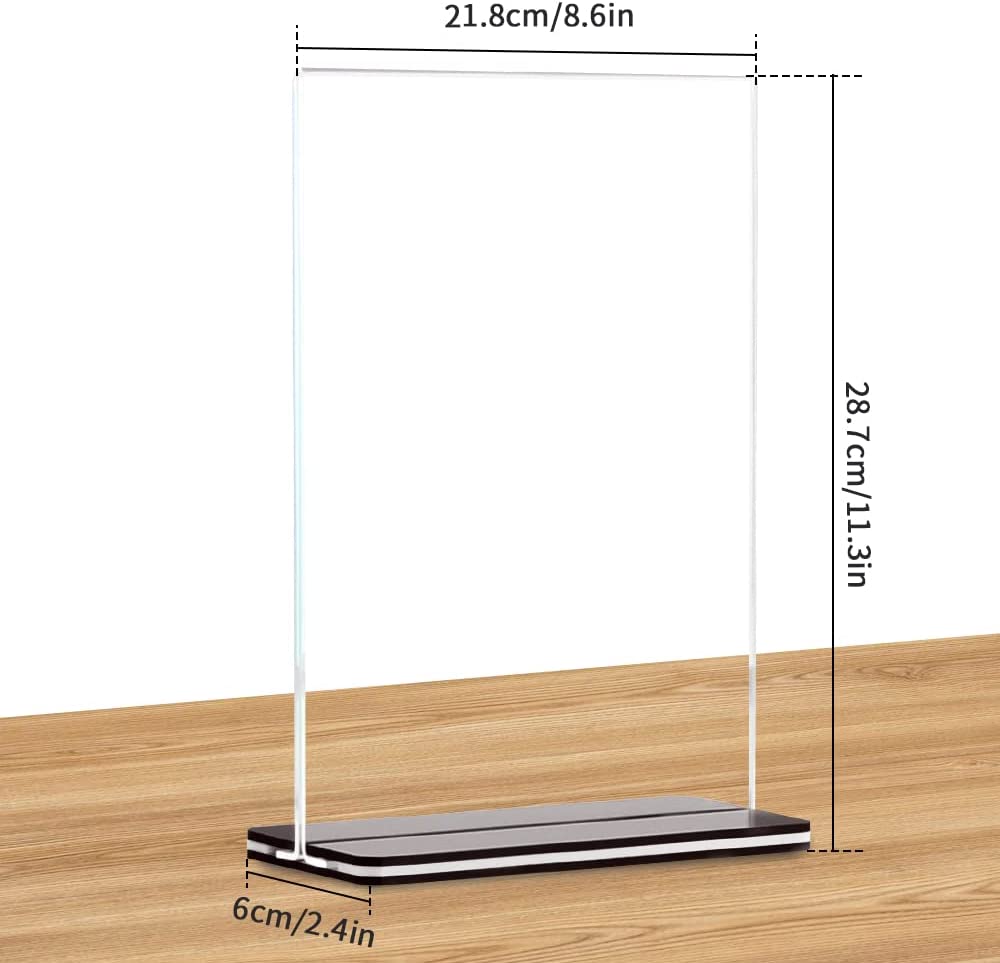 [5 Pack] 8.5 x 11 inch Office Table Sign Display Holder T-Shape