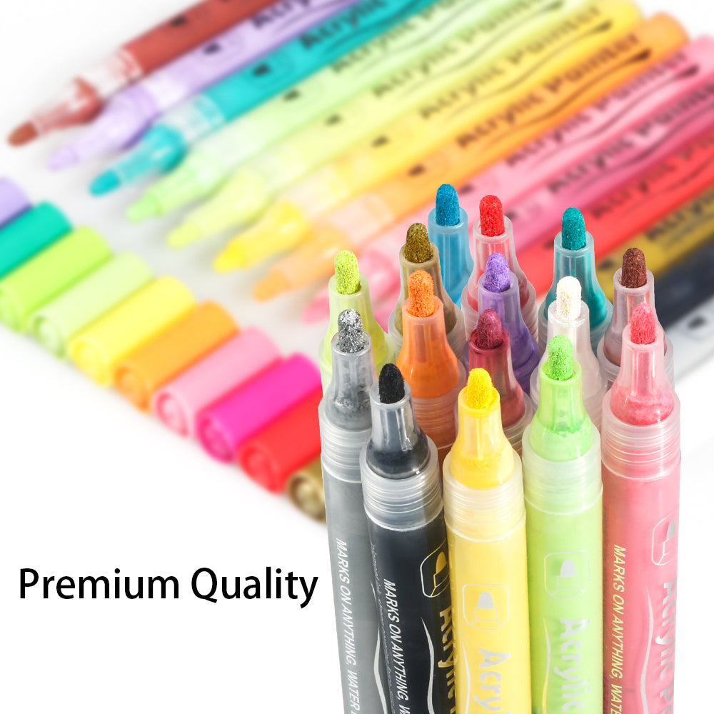 [15 Colors] Acrylic Paint Pens Art Permanent Paint Markers Set Kit