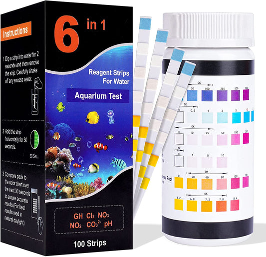 Test Strips Monitor Aquarium Water Quality 100PCS pH Chlorine Nitrate Hardness