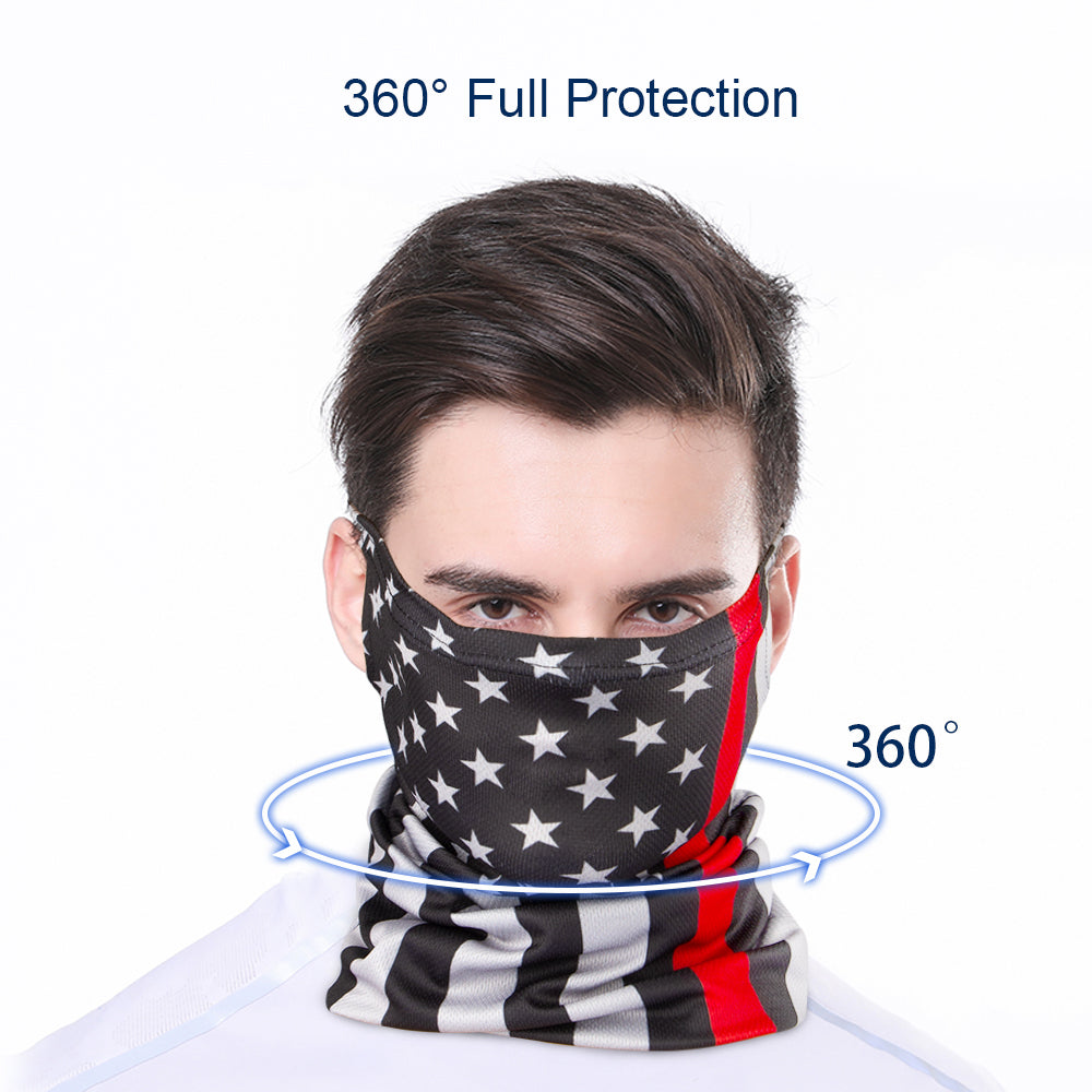 Covering Tube Bandana 2-Pack Adult Size + 20PCS PM2.5 Carbon Filters, Men Women