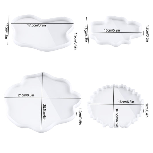 Silicone Molds Epoxy Resin DIY Casting Druzy Agate Geode Coaster 4PCS Irregula