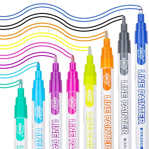 Self-outline Super Squiggles Metallic Markers, Double Line Outline Pen Journal