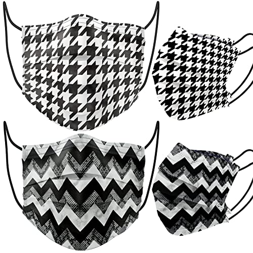 Disposable Seamless Modern Houndstooth Ikat Prints Black White 50PCS 2 Patterns