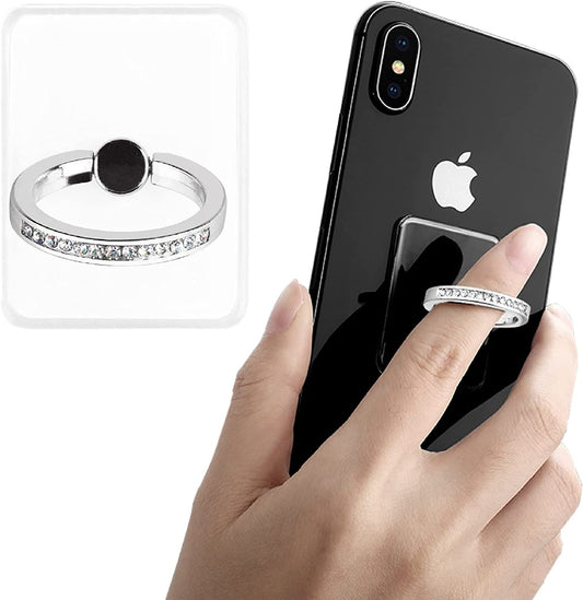 Transparent Cell Phone Ring Diamond 3PCS Clear Ring Holder Stand Car Mount Hook
