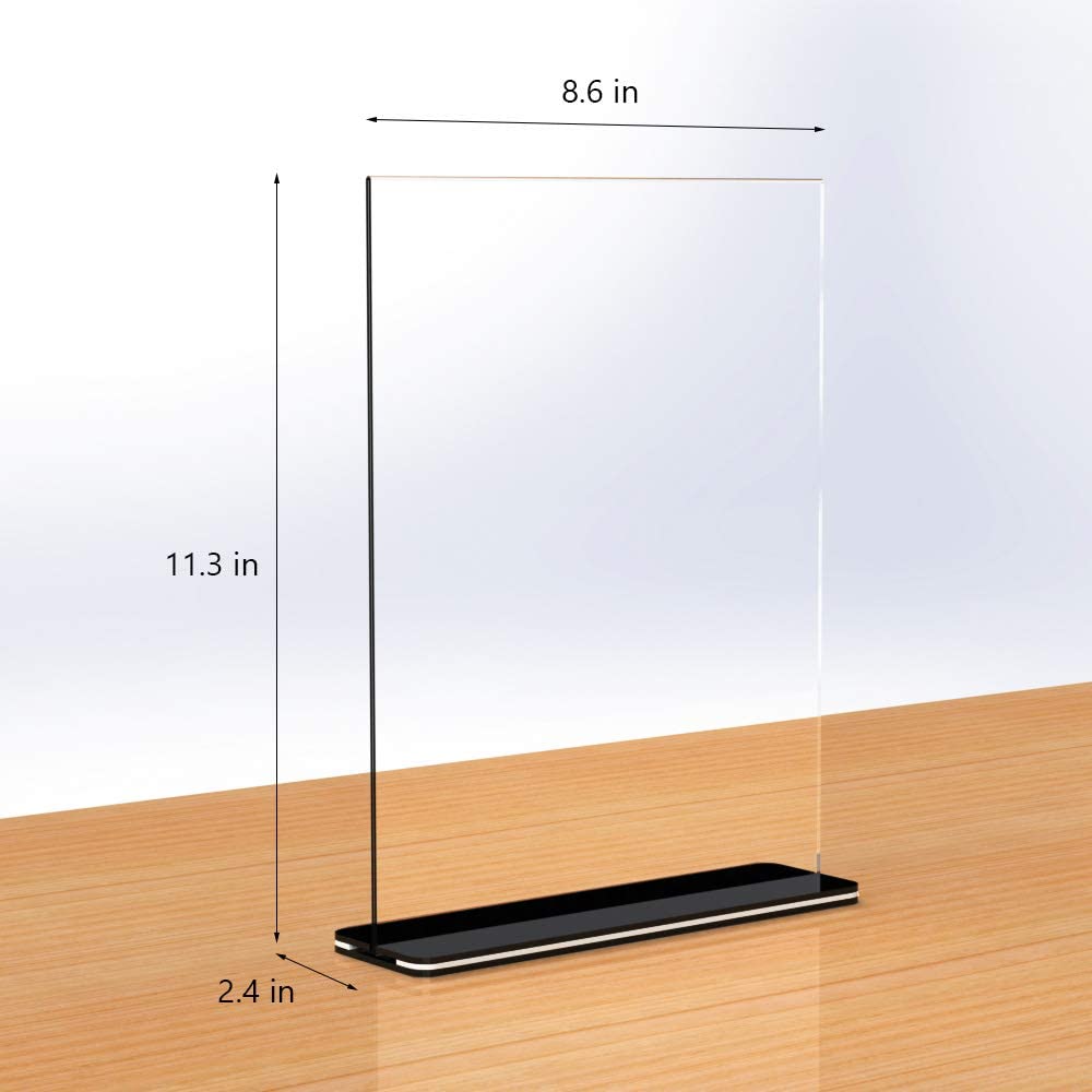 [5 Pack] 8.5 x 11 inch Office Table Sign Display Holder T-Shape