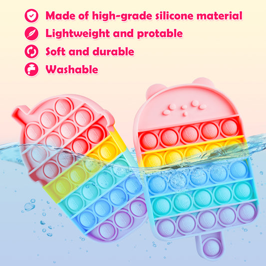 2-Pack Silicone Dessert Push Pop Bubble Fidget Sensory Toys Stress Reducer Anx